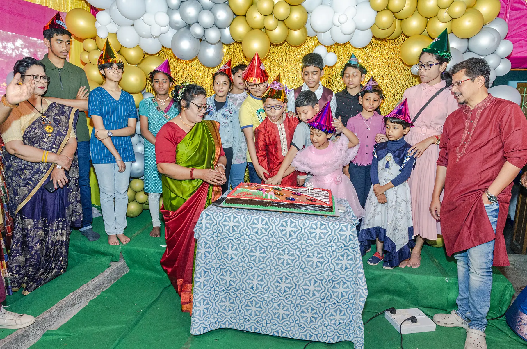 Pablo celebrating his birthday with family and guests in Baruipur
