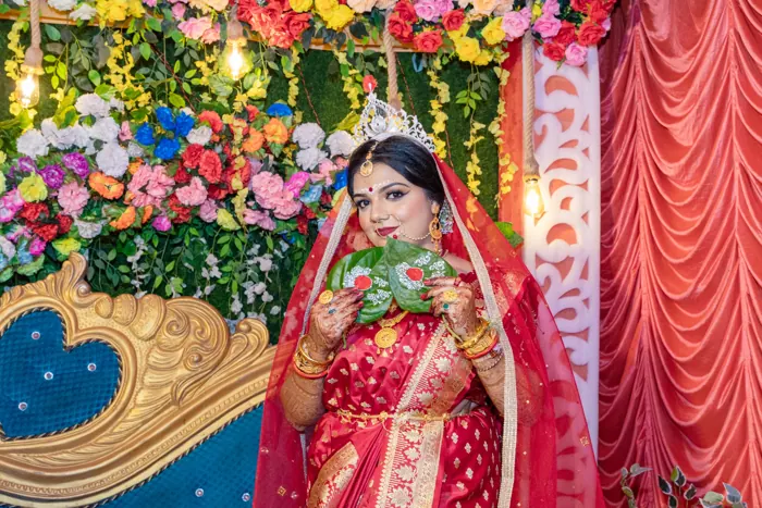 Bride Portrait by Twin Lens wedding photographer in Kolkata