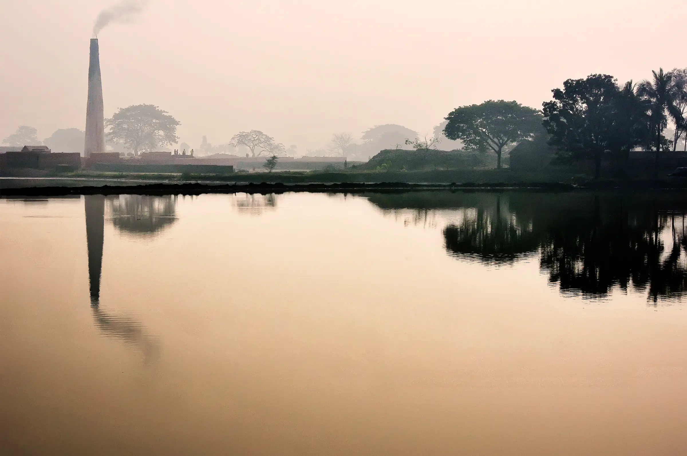 Monument And Lake Reflection Landscape by Twin Lens Kolkata