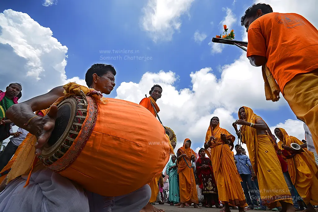 Traditional Dhol Drummer Devotional Festival by Twin Lens Kolkata