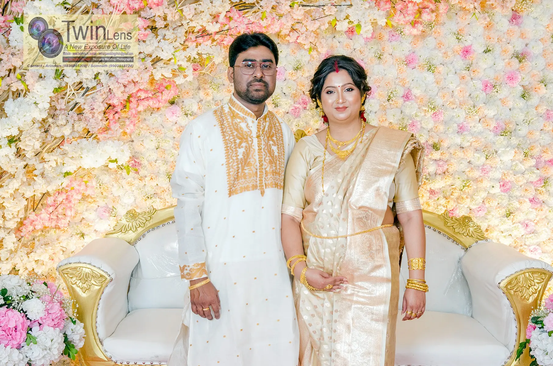 Asim Nandy Rice Ceremony Couple Portrait by Twin Lens Kolkata