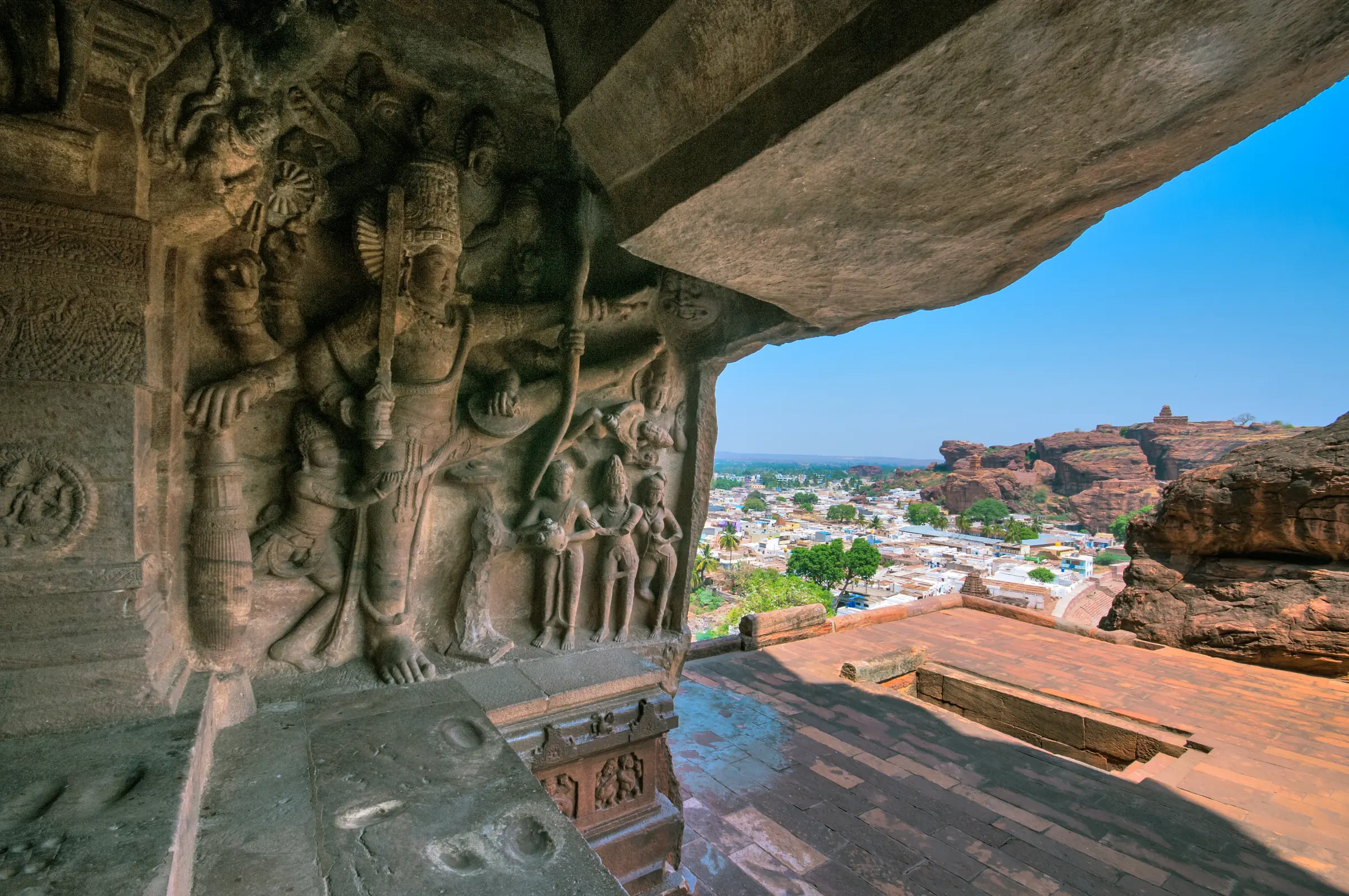 Ancient Temple Carvings And Historic Town by Twin Lens