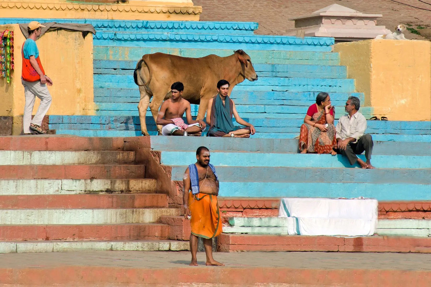 Colorful Riverside Ghat Daily Life by Twin Lens