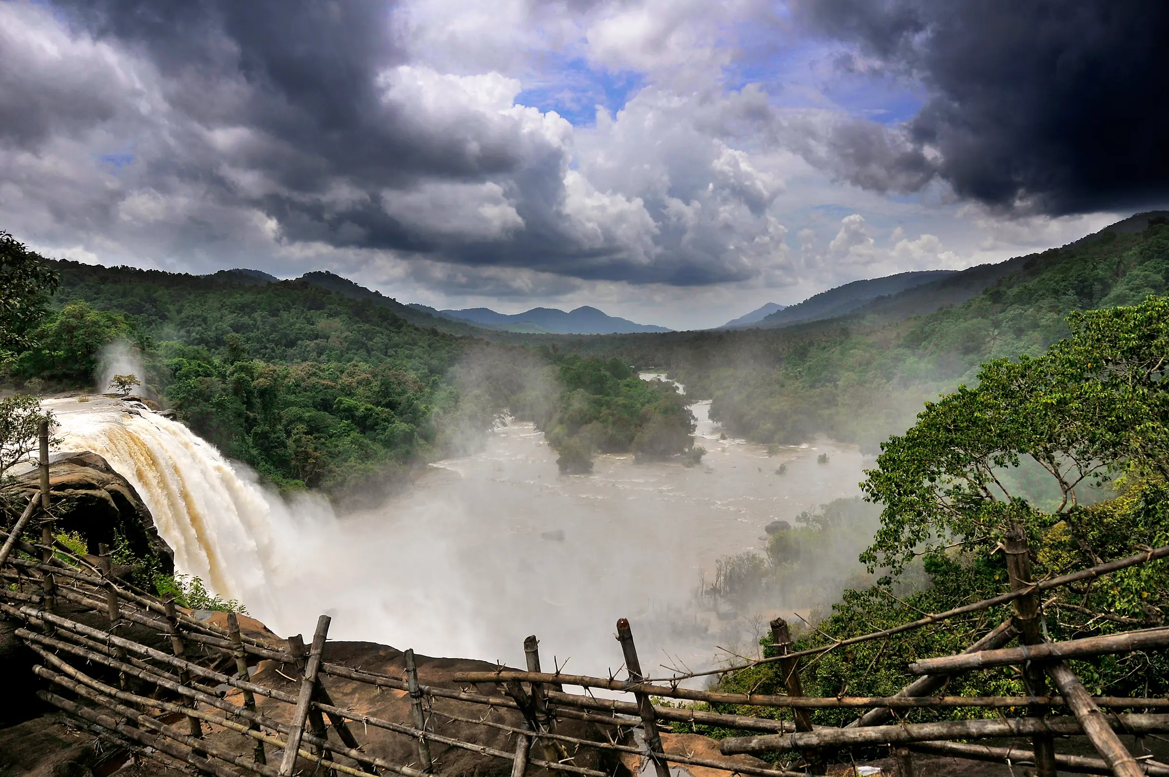 Scenic Waterfall And Monsoon Clouds by Twin Lens