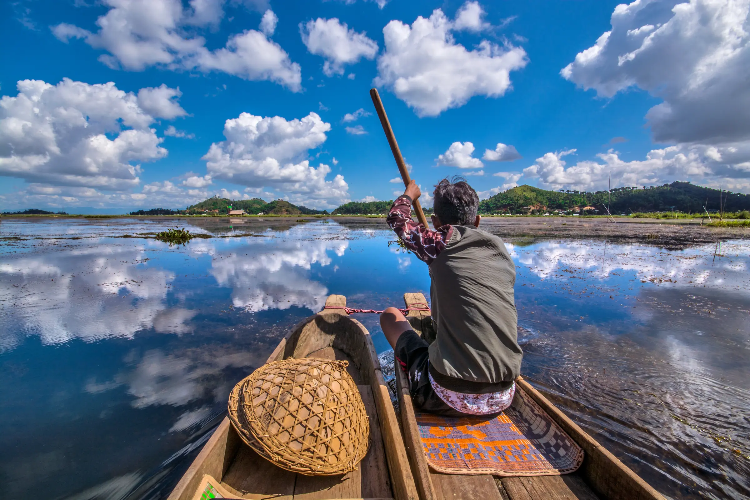 Traditional Boat Ride Scenic Lake by Twin Lens